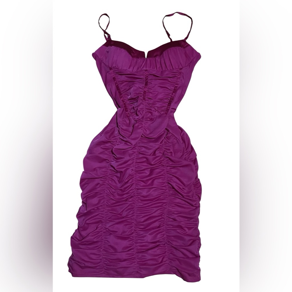 Bebe Fuchsia Ruched Dress